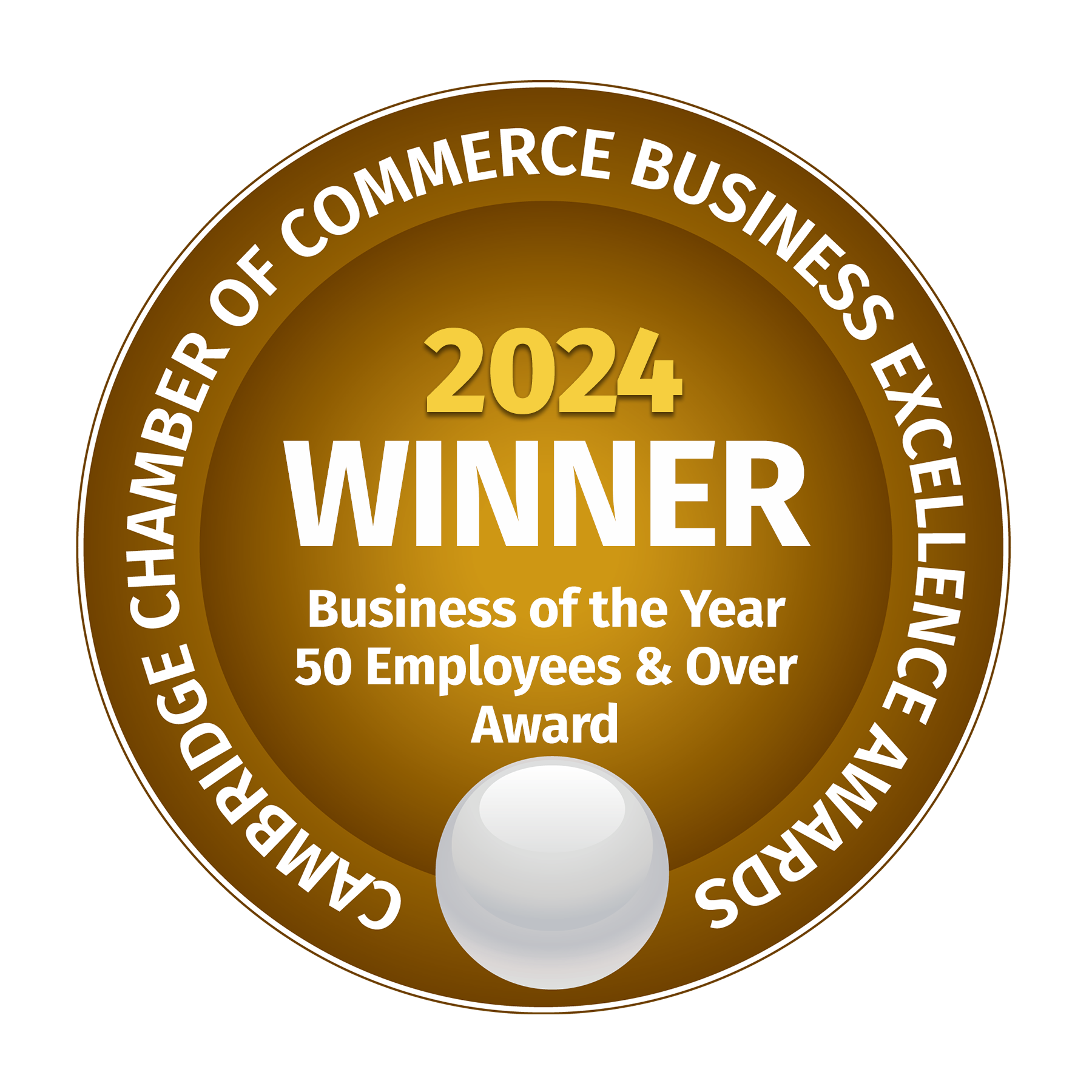Cambridge Chamber of Commerce Business of the Year — 50 employees and over award seal
